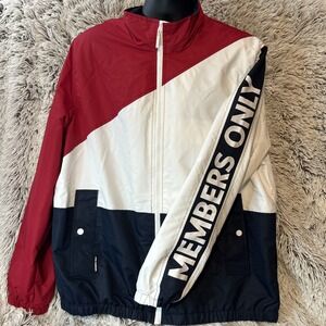 Vtg Members Only Red White Blue Windbreaker Jacket Mens XXL  Full Zip Colorblock